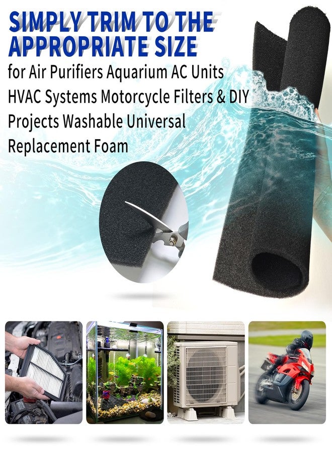 DZQPPC 30 PPI Air Filter Foam Sheet 24.5"x12"x3/8" for Air Purifiers Aquarium AC Units HVAC Systems Motorcycle Filters & DIY Projects Washable Universal Replacement Sponge 2PCS - Image 3